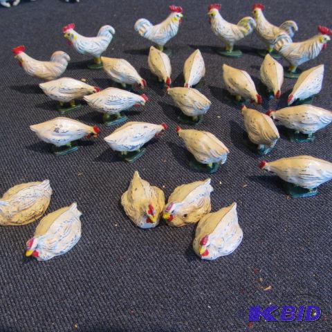 lot 430 image: Cast Metal Chickens