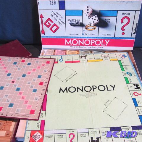 lot 550 image: Monopoly, Scrabble