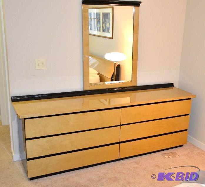 lot 100 image: 6 Drawer dresser with mirror matches lot 99 t...