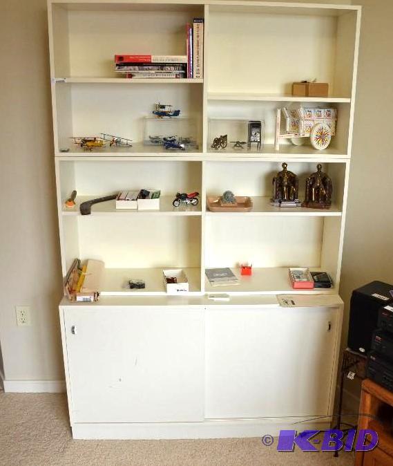 lot 108 image: 3 units stacked to create one shelving unit. ...