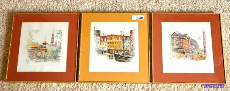 lot 120 image: 3 signed original framed prints - cannot make...