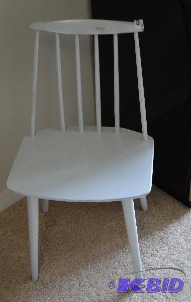 lot 123 image: Eames era wood chair-Made in Denmark.  Looks ...