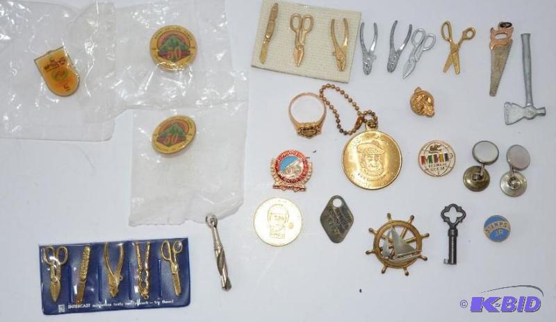 lot 137 image: Intercast Miniature Tools Tie tacks Button&nb...