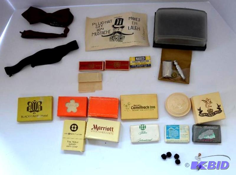 lot 139 image: Vintage costume&nbspmustache, soaps, razor e...