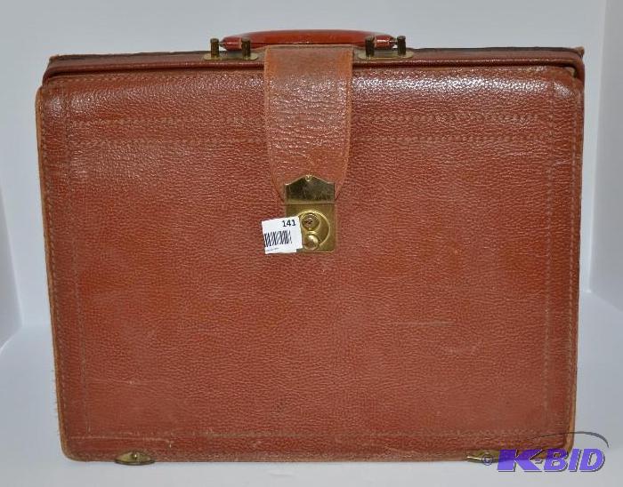 lot 141 image: Leather brief case Deep Buff Split Cowhide&nb...