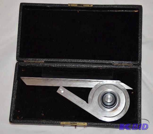 lot 145 image: L.S. Starrett Bevel Protractor in Case...