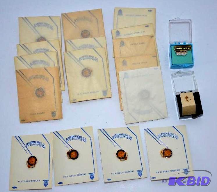 lot 169 image: Seventeen 14k gold pins some 10k as well. &nb...