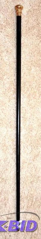 lot 173 image: Beautiful antique gold tipped cane 34" l...