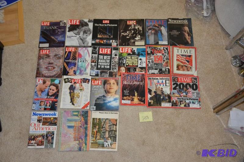 lot 238 image: Vintage magazines, Life, Time, Newsweek Inspe...