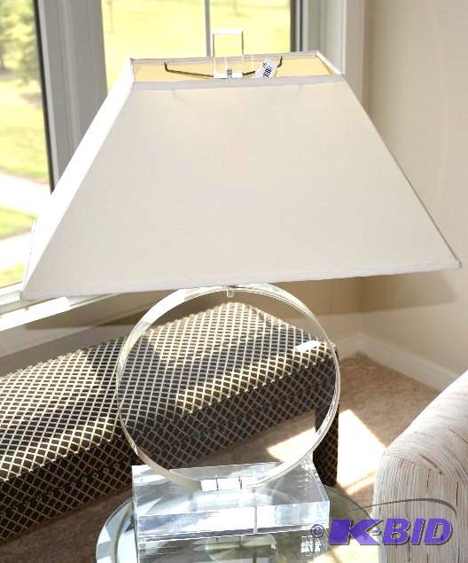 lot 26 image: MARLEE Elegant glass lamp 30" tall.Sign...