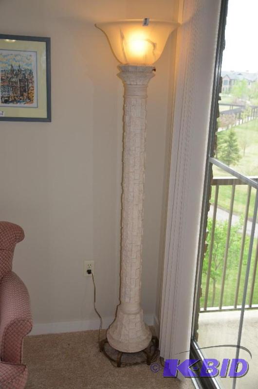 lot 27 image: Elegant sculptured look floor lamp 72" t...