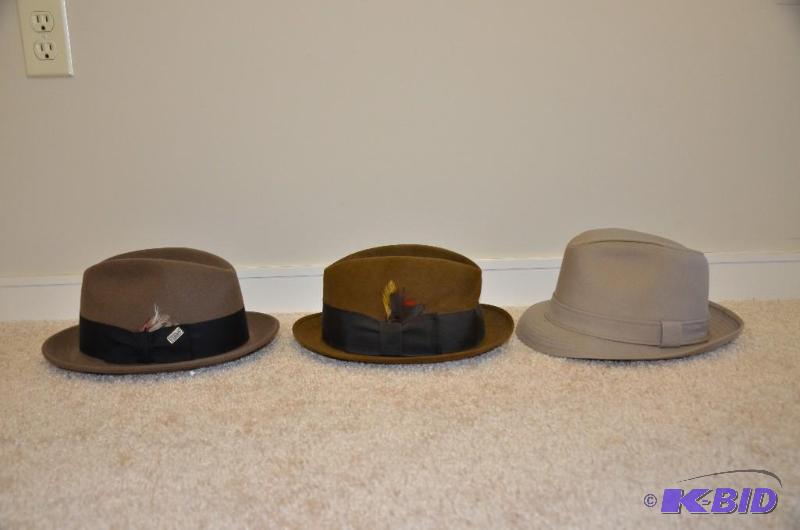 lot 273 image: Fedora Hats and all weather hat Stetson Brown...