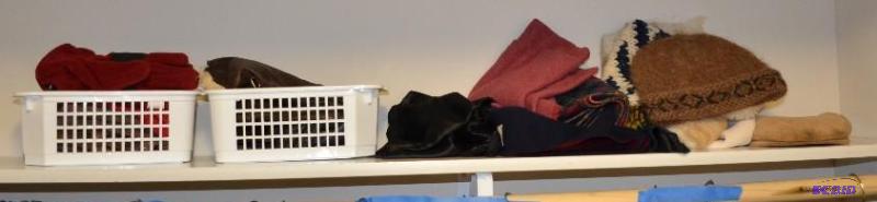 lot 275 image: Winter hats, scarves and gloves. Inspect for ...