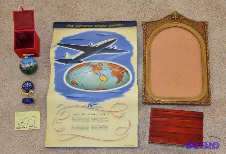 lot 277 image: Pan American Airline Calendar 1945 is 24"...
