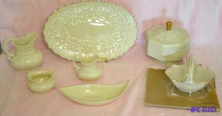 lot 283A image: Lenox Glassware, platter, covered dish, vase,...