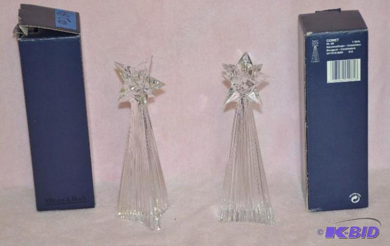 lot 289 image: Villeroy & Bochi glass candle stick set C...