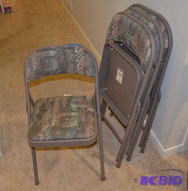 lot 300 image: Samsonite Padded card table chairs, set of 4...
