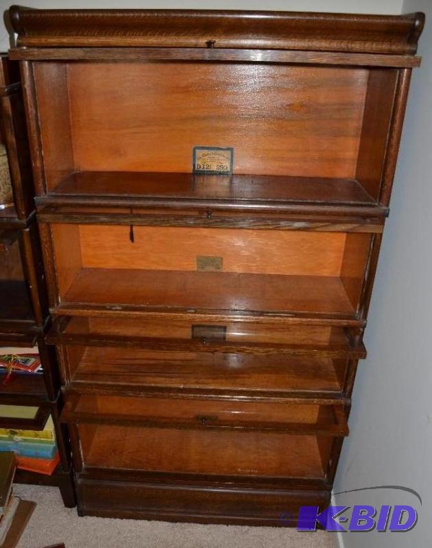 lot 63 image: Antique Barrister Glass bookshelf- books not ...