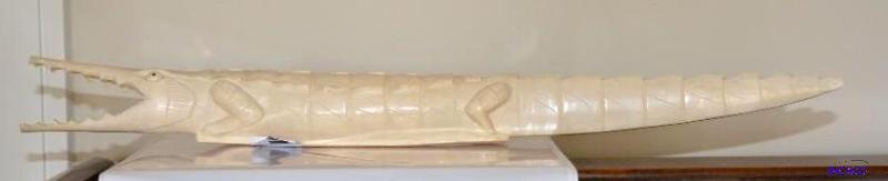lot 77 image: carved crocodile 16" long...