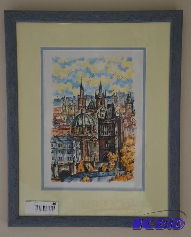lot 89 image: Framed print 14x17"...
