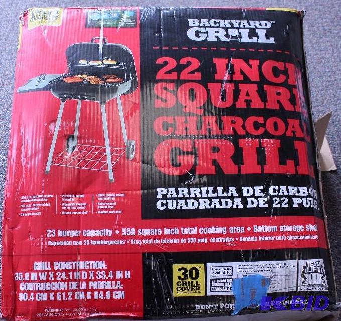 22 square charcoal grill, opened box