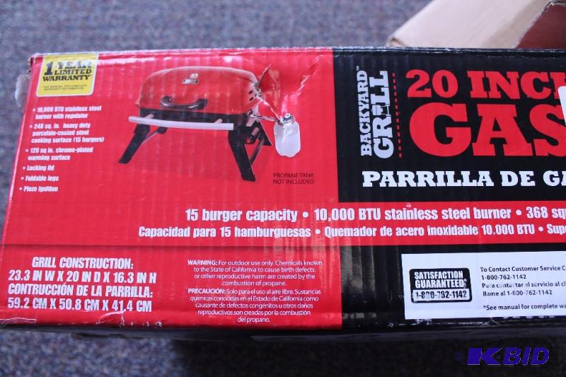 20 gas grill, inspected seems complete, customer return