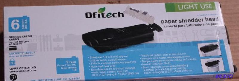 Ofitech shredder, tested, Customer return