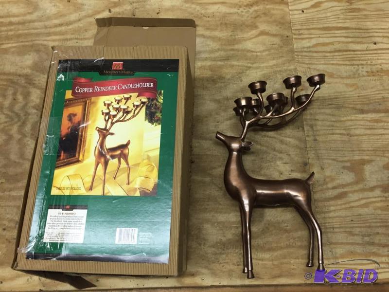 lot 61 image: Copper Reindeer Candle Holder