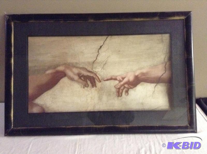 Framed Michael Angelo The Creation of Adam Print