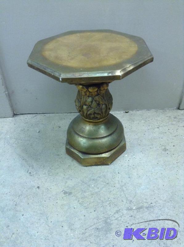 Gold Tone Pedestal Table