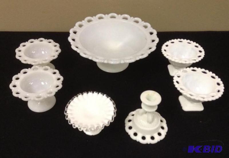 Lot of Vintage Milk Glass