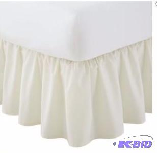 lot 28 image: JCPenney Home Ruffled Bedskirt Ivory