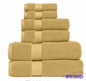 lot 37 image: Royal Velvet JCPenny 2 Camel Colored Bath Towels. Embroidered