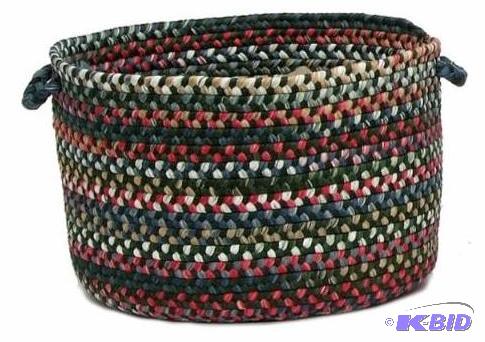 lot 41 image: Braided Indoor or Outdoor Storage Basket Thyme Green