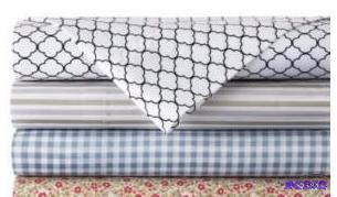 lot 7 image: JCPenney Home 200tc Cotton Classics Sheets Queen White and Black Design