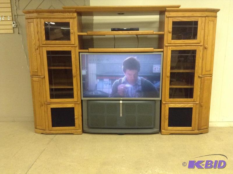 Oak Wall Entertainment  Cabinet