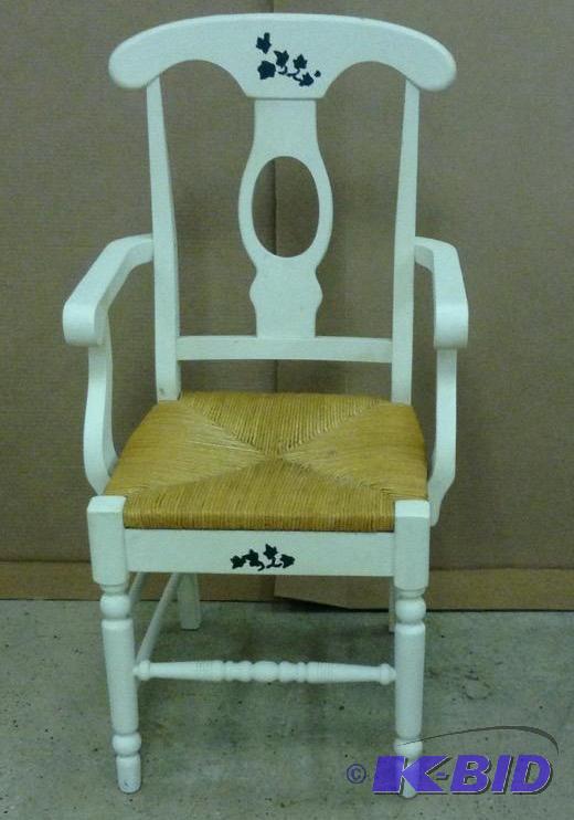 Painted Wood and Rattan Chair