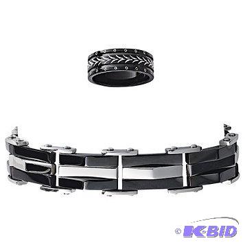 New Mens Stainless Steel Pyramid Link Bracele...