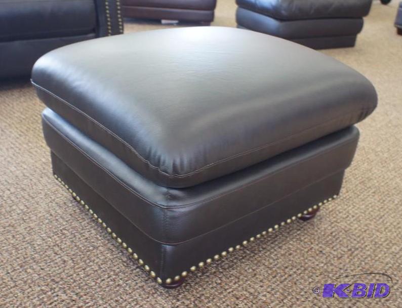 New Durablend Leather Ottoman wbeade...