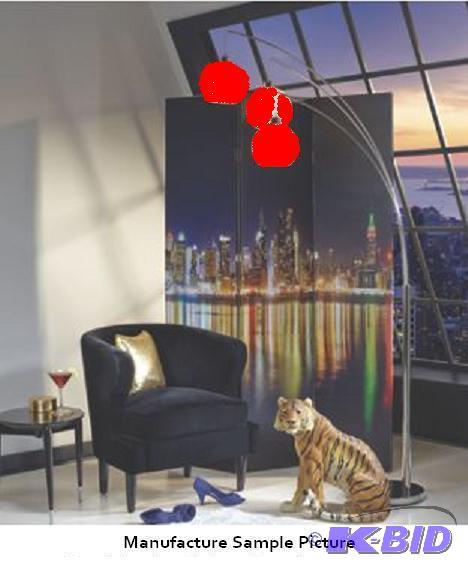 lot 1 image: Three Headed Floor Lamp - Red Globes - Modern...