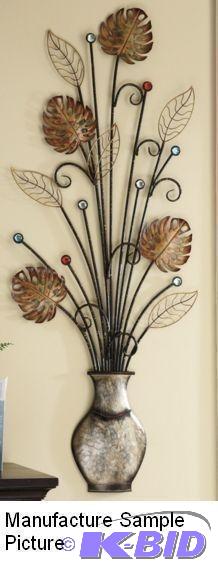 lot 118 image: Jeweled Leaf Wall Art - Graceful leaves and &...