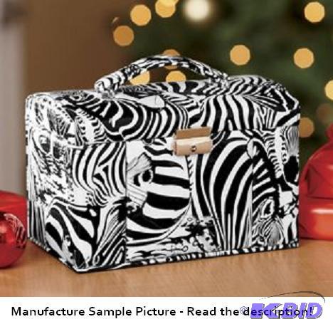 lot 126 image: Zebra Jewelry Box - Has LOTS of smart storage...
