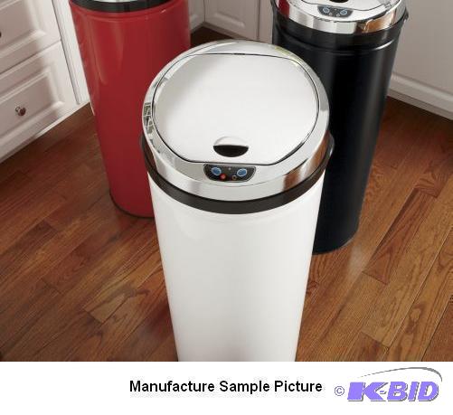 lot 131 image: Large Automatic Lift Trash Bin - White - With...