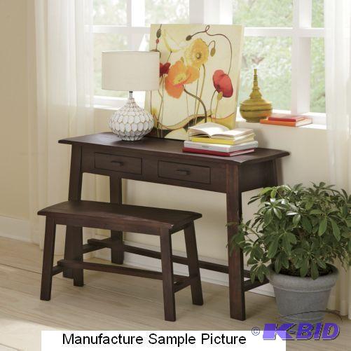 lot 152 image: Rustic Console Table - Desk has two drawers -...