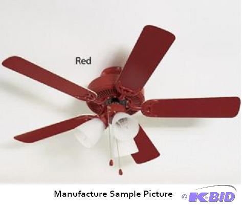 lot 166 image: Reversible Ceiling Fan - Red or Light Oak -&n...
