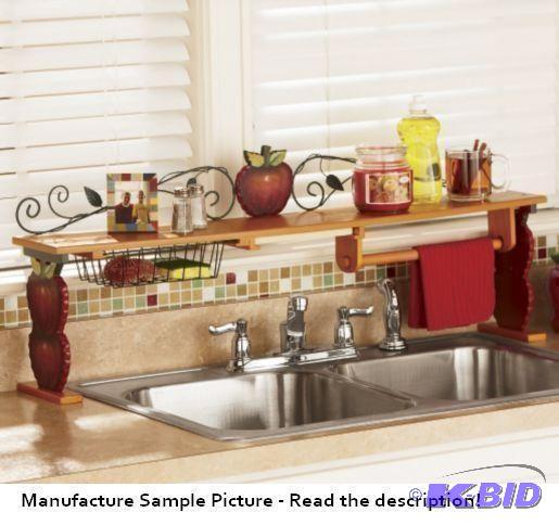 lot 170 image: Apple Over The Sink Shelf - Wire scrolls fram...