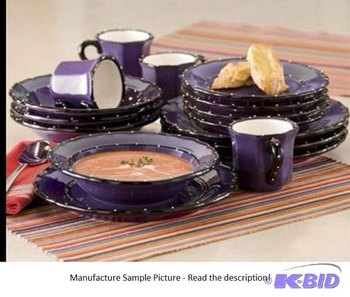 lot 34 image: Casa Vera Plate Set - Purple -&nbsp16-piece ...