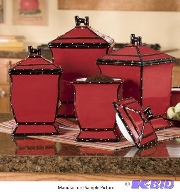 lot 39 image: Ruffle Canister Set Retro and fun,&nbspthis ...