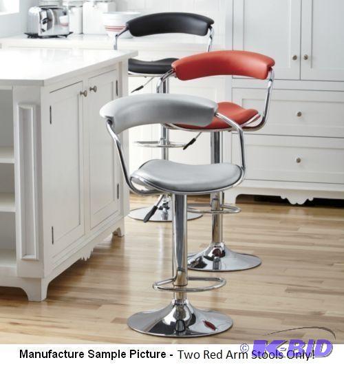 lot 64 image: Set of 2&nbspSwivel Arm Style Bar Stools - R...