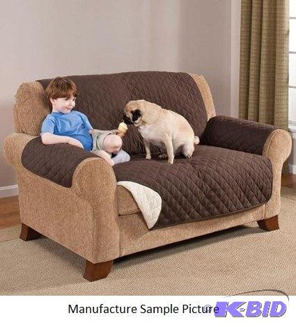 lot 77 image: Home Accents Loveseat Cover - ChocolateTan c...